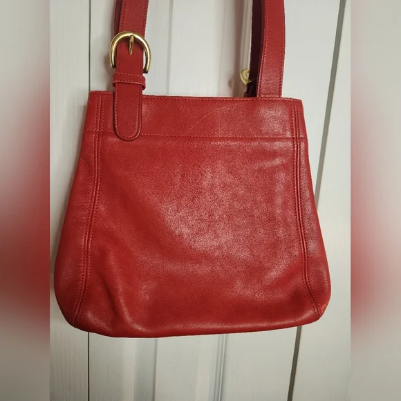 Vintage Coach Red Leather Soho Shoulder Bag #9157 • 90s Legacy Creed Brass - Picture 6 of 12